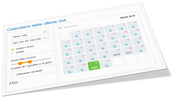 Come trovare il prezzo più basso usando il calendario voli